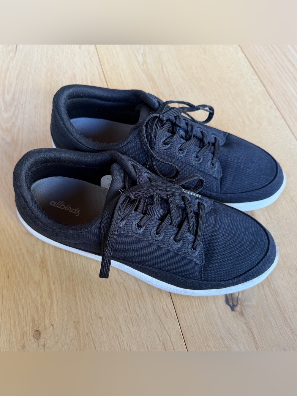 Allbirds Women’s Canvas Pacer Natural Black Casual Sneakers, Size 10